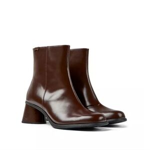 Camper Square Toe Brown Ankle Boots